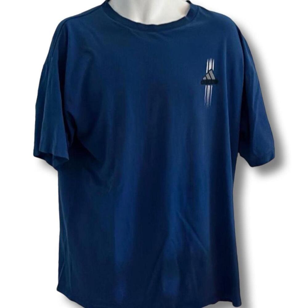 Vintage Adidas Blue Short Sleeve Shirt Fits like XL